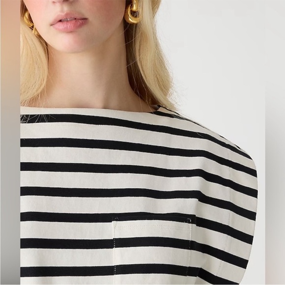 NWT J.Crew Boatneck muscle T-shirt in Carter stripe mariner cotton Small - Picture 3 of 11